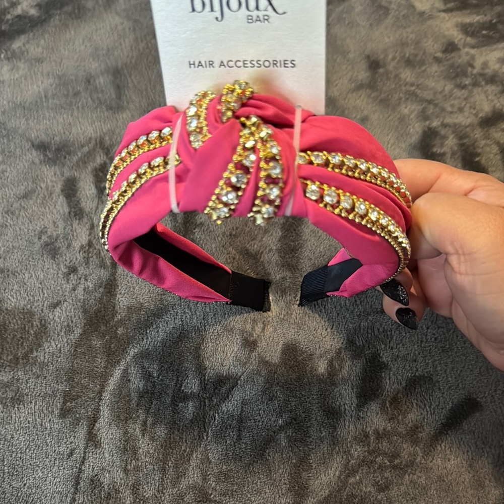 Pink and Gold Embellished Headband